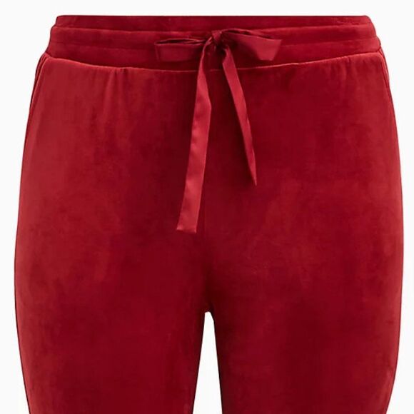 Torrid Classic Fit Sleep Jogger - Velour Red 1X - Picture 3 of 6